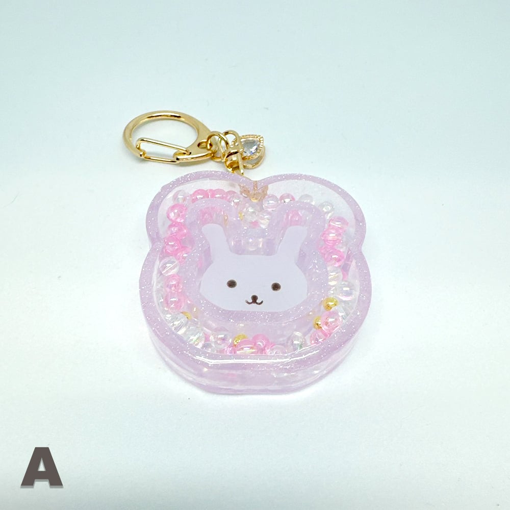 handmade》うさぎレジンキーホルダー大 | fluffy's