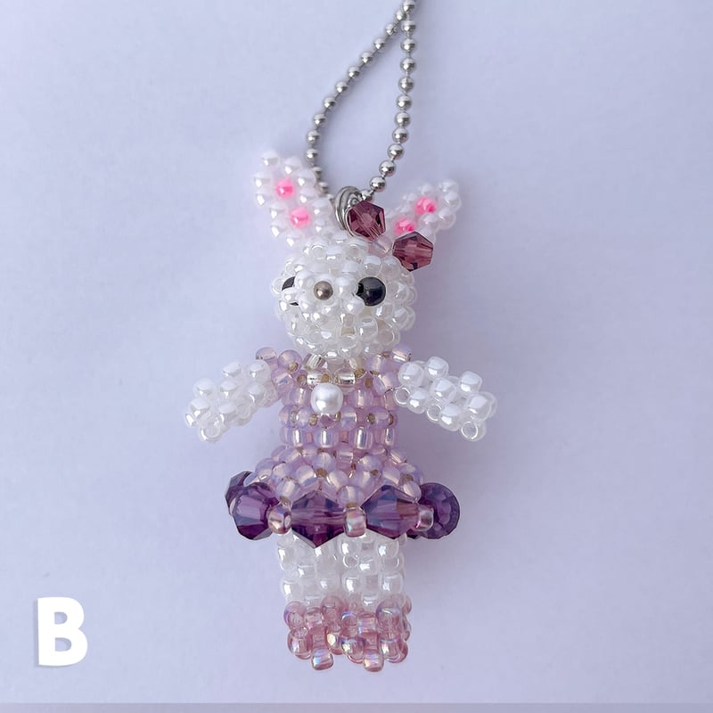 handmade》うさぎのビーズドール(小)キーホルダー | fluffy's handmade》うさぎのビーズドール(小)キーホルダー | fluffy's
