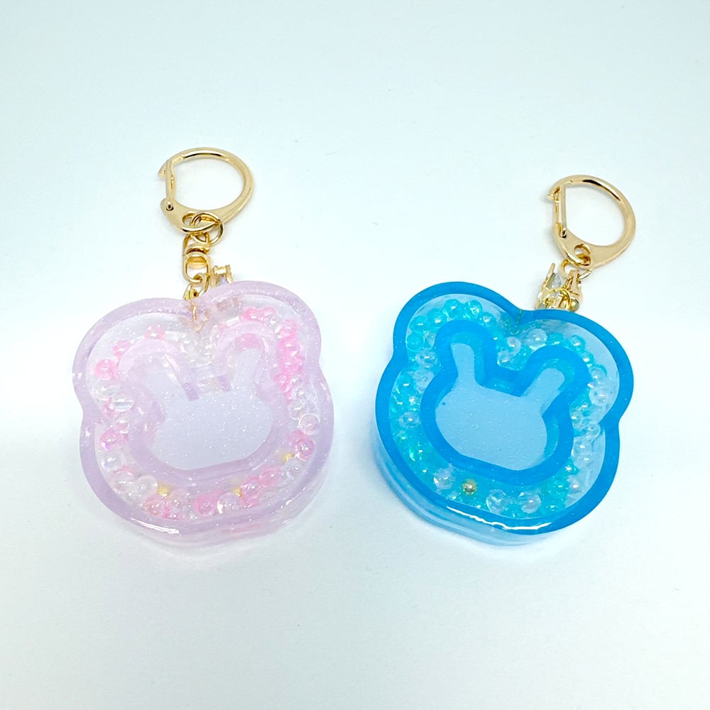 ～秋うさぎと紅葉～　他レジンキーホルダー計6点 handmade》うさぎカップレジンキーホルダー | fluffy's