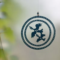 きりえのモビール　鳥の親子