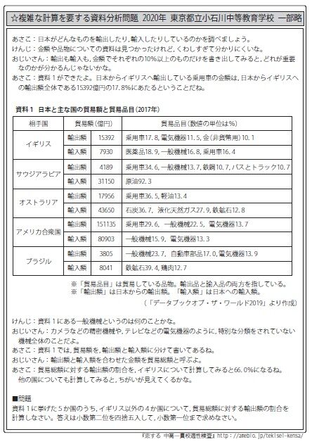 複雑な計算問題がある社会・資料分析問題 まとめ集＆過去問解説集 | 6