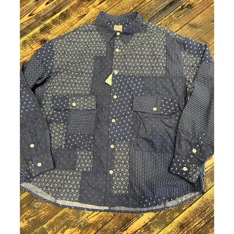 FUNSET OF ART くから 刺し子パッチワークカバーオール 