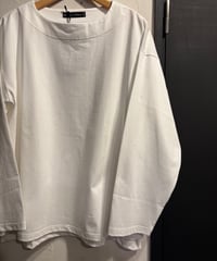 AUDIENCE " 透湿・UVカット「多機能COTTON」引揃ハイゲージ天竺＆ボーダー 7oz ボートネック 長袖Tシャツ "