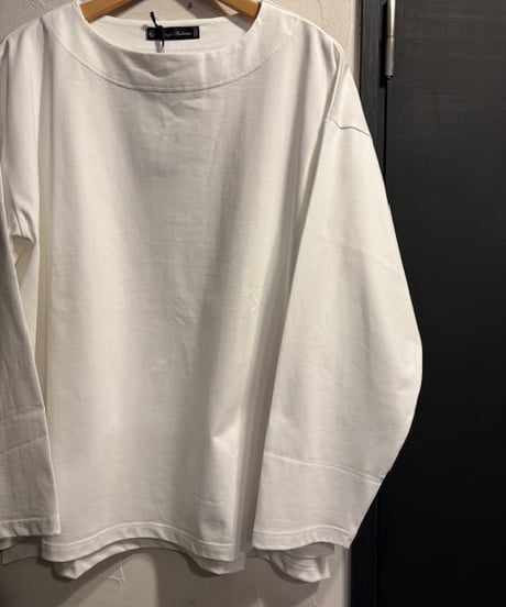AUDIENCE " 透湿・UVカット「多機能COTTON」引揃ハイゲージ天竺＆ボーダー 7oz ボートネック 長袖Tシャツ "