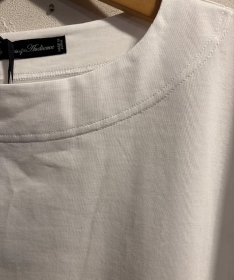 AUDIENCE " 透湿・UVカット「多機能COTTON」引揃ハイゲージ天竺＆ボーダー 7oz ボートネック 長袖Tシャツ "