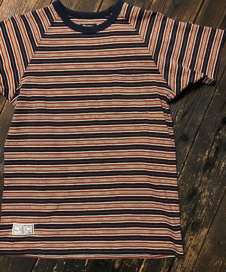 DAPPER'S " Raglan Multi Stripe Border Crew Neck Tee " LOT1399
