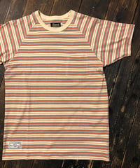DAPPER'S " Raglan Multi Stripe Border Crew Neck Tee " LOT1399