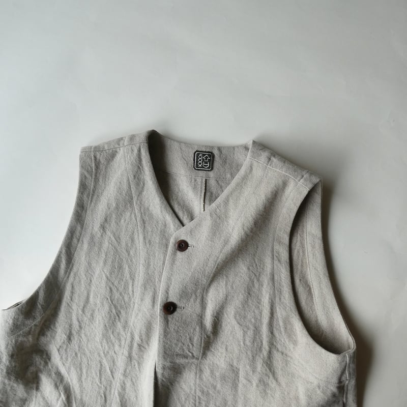 yui-結- 2BUTTON VEST YV-001 ベージュ 結-yui- YV-001 2 BUTTON VEST C/F GABARDINE / BE