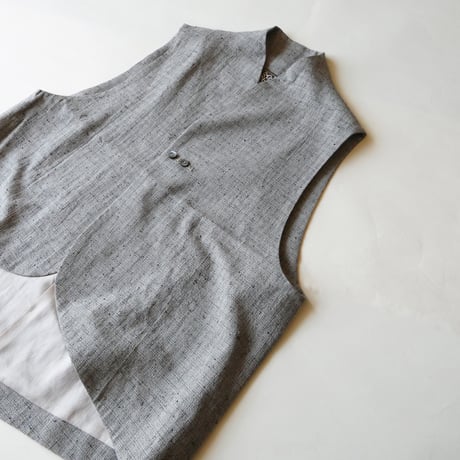 結-yui- YV-006  CUTAWAY VEST C/L NEP PLAID BEIGE
