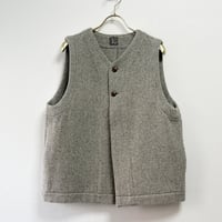 結-yui- YV-001 2 BUTTON VEST C/F GABARDINE / BL