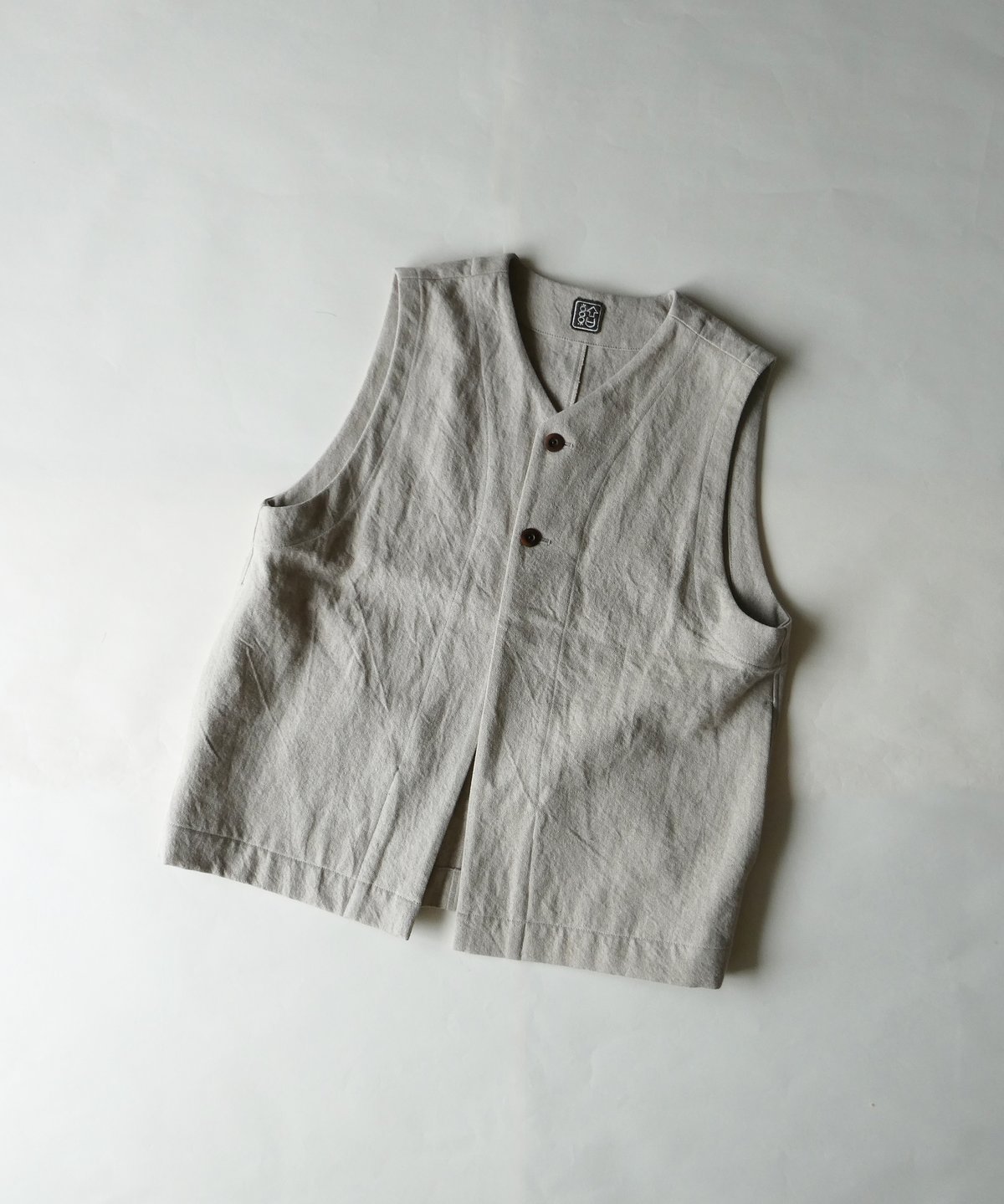結-yui- 2 BUTTON VEST C/F GABARDINE1 YUI ”2BUTTON VEST” C/F GABARDINE BLACK YV-001 - SIGNAL