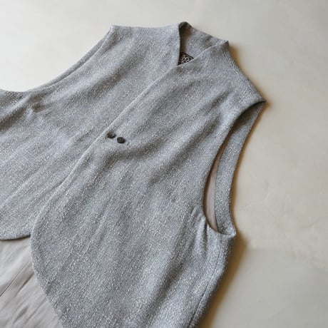 結-yui- YV-005  CUTAWAY VEST SPRING TWEED LIGHT GREY