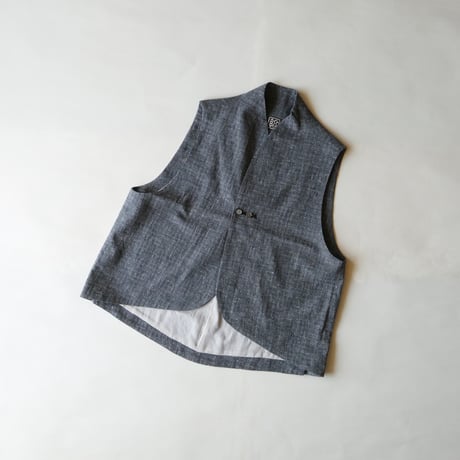 結-yui- YV-006  CUTAWAY VEST C/L NEP PLAID BLACK