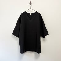 結-yui- YBL-008 V-NECK H/S SHIRTS c/l/r herringbone black
