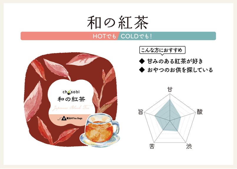 chasobi 和の紅茶 ティーバッグ （3gタグ付き）×8個 | TAKEZAWA