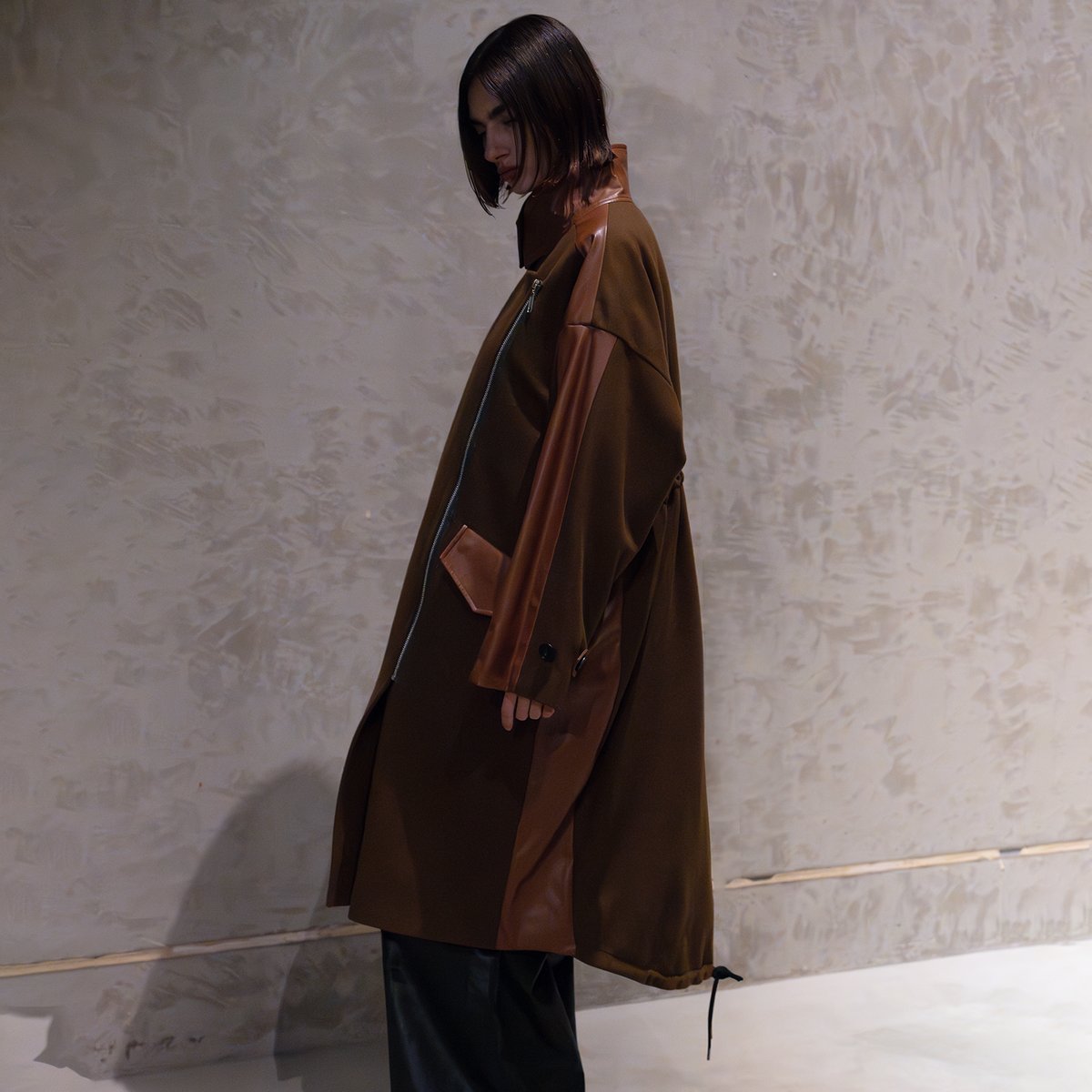 Parc.1 パルクアン パイピング ロングコート long Coat - ジャケット 