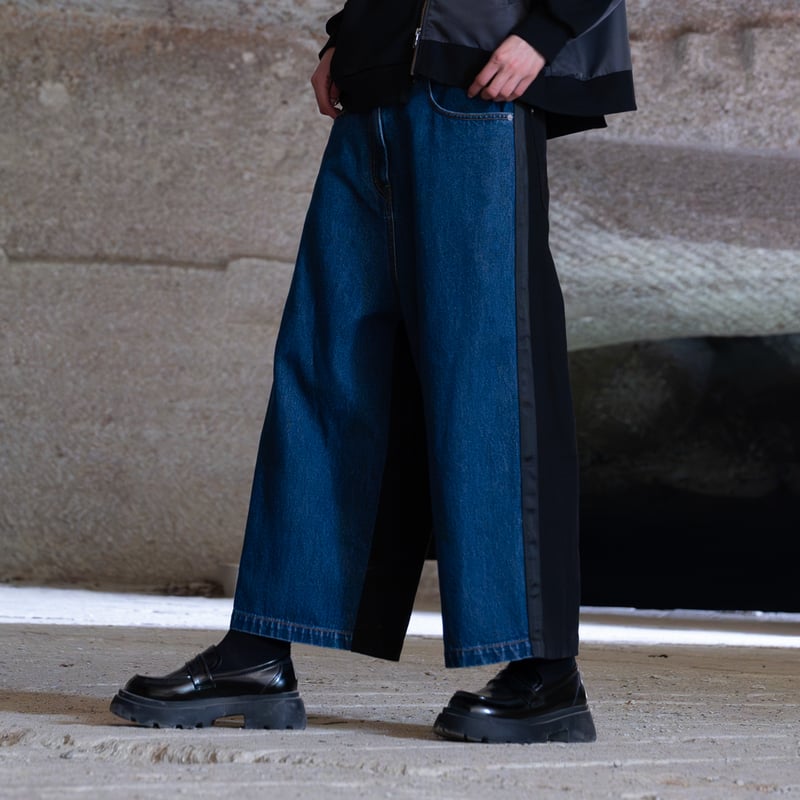Duy Phan/A1139-9/ Parc.1】 Denim×Twill Wide PT | Parc.1 HAPPY SHOP