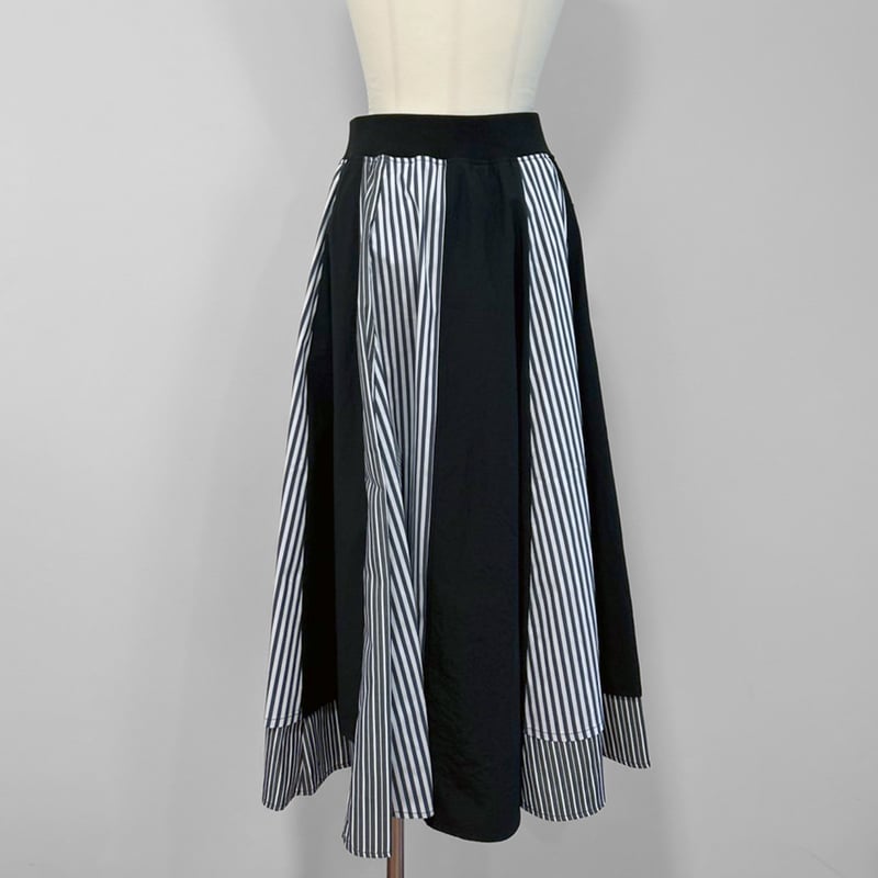 Parc.1】Stripe Mix layered Skirt | Parc.1 HAP Parc.1】Stripe Mix layered Skirt | Parc.1 HAP