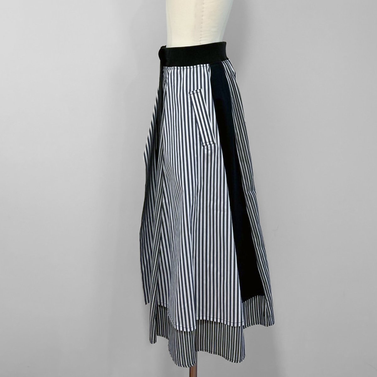 Parc.1】Stripe Mix layered Skirt | Parc.1 HAP
