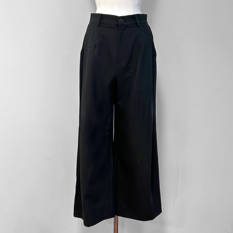 今だけSALE!!! tuck wide trousersブラック Tuck wide trousers -black- – NEAU__online