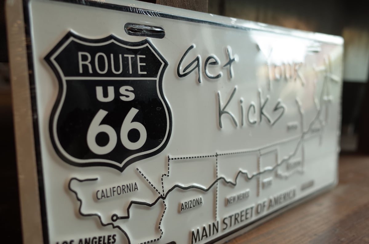 Route66 ルート66 ナンバープレート エンボスサイン 看板 アメリカ