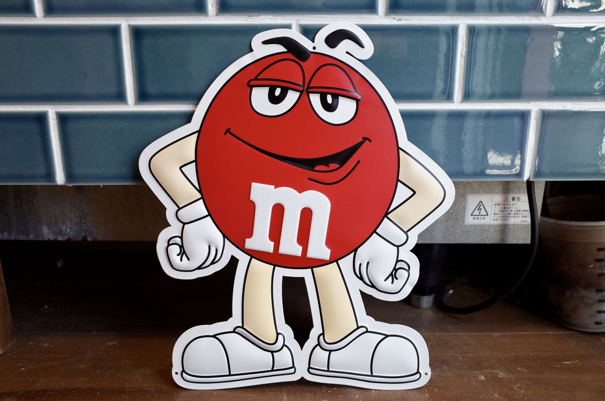 エムアンドエムズクロック時計アメトイディスプレイサインM&Ms