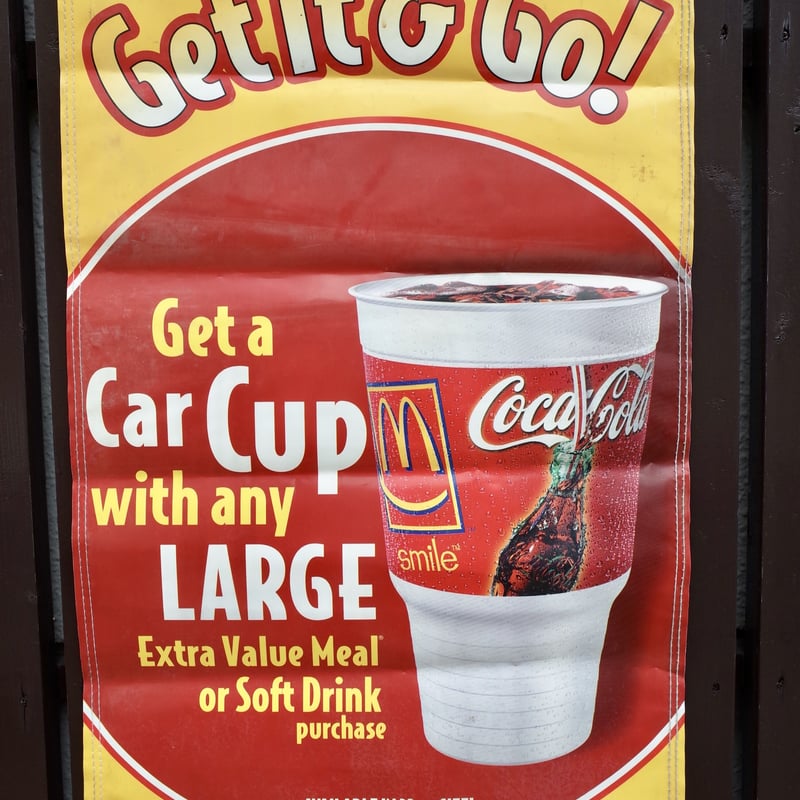 Vintage Mcdonald's マクドナルド ショップバナー Get It Go |