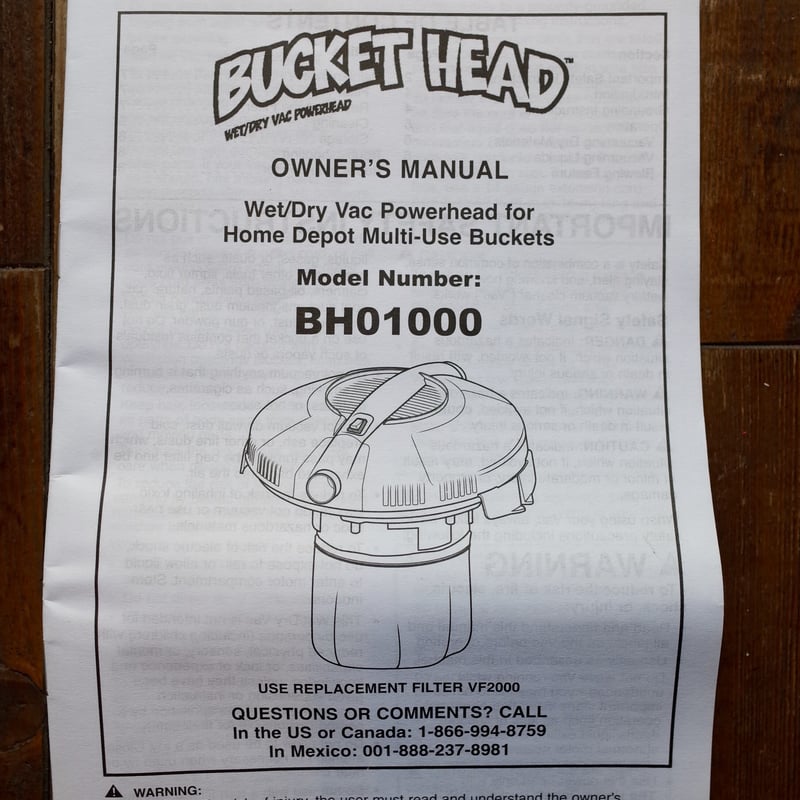 Home Depot ホームデポ BUCKET HEAD 掃除機 バキュームクリーナー ア