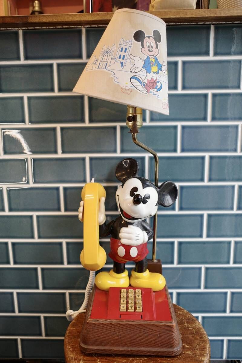 ビンテージ 希少 ミッキー 電話機 ランプ LAMP レトロ ダイヤル DISNEY アメリカ USA