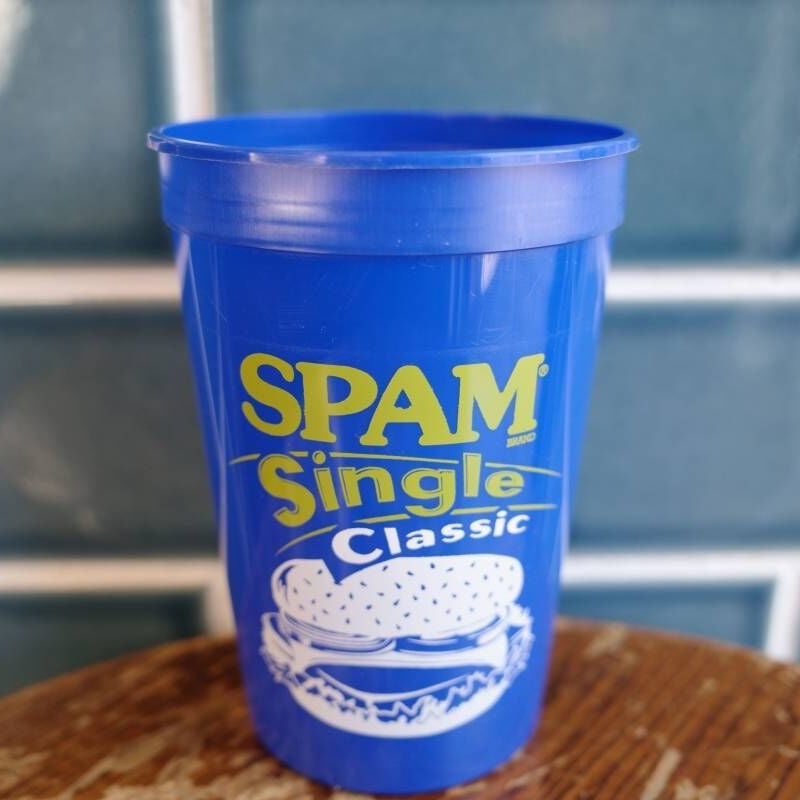 新品 SPAM スパム BLUE プラスチックカップ アメリカ製 キッチン