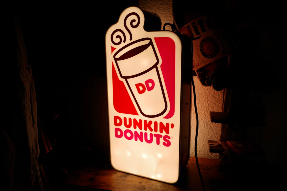 ビンテージ DUNKIN' DONUTS ダンキンドーナツ ライトサイン 看板 照明 両面タイプ アメリカ製 企業ロゴ USA
