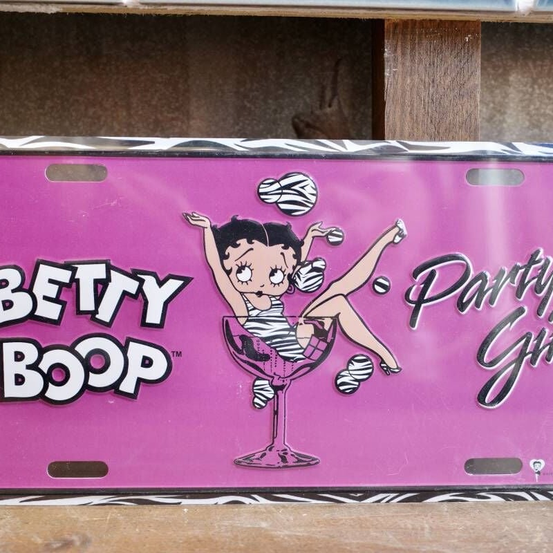 新品 BETTY Boop ベティちゃん PARTY ゼブラ柄 CMプレート 新品 BETTY Boop ベティちゃん PARTY ゼブラ柄 CMプレート