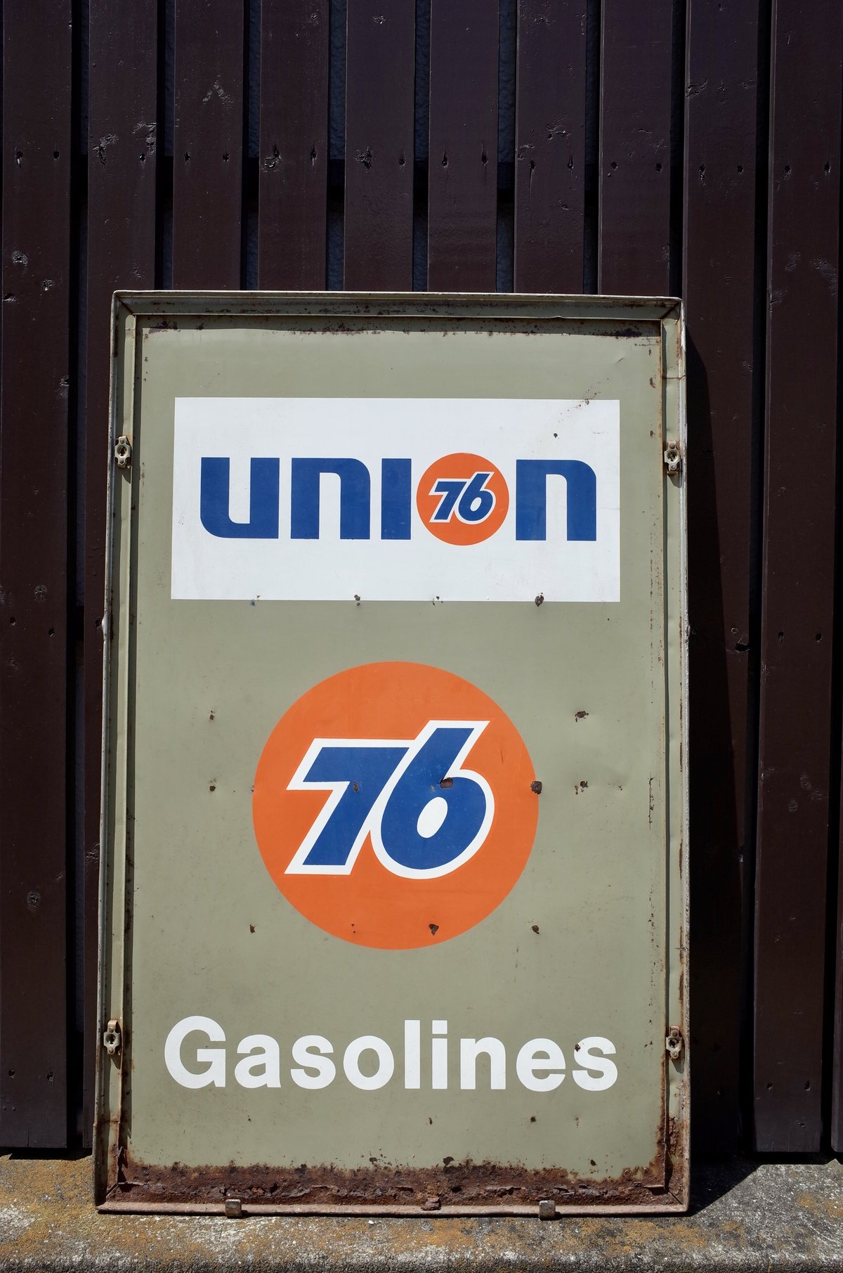 ビンテージ 76 GASOLINE 両面 看板 鉄扉 モーターオイル OIL ビンテージ 76 GASOLINE 両面 看板 鉄扉 モーターオイル OIL