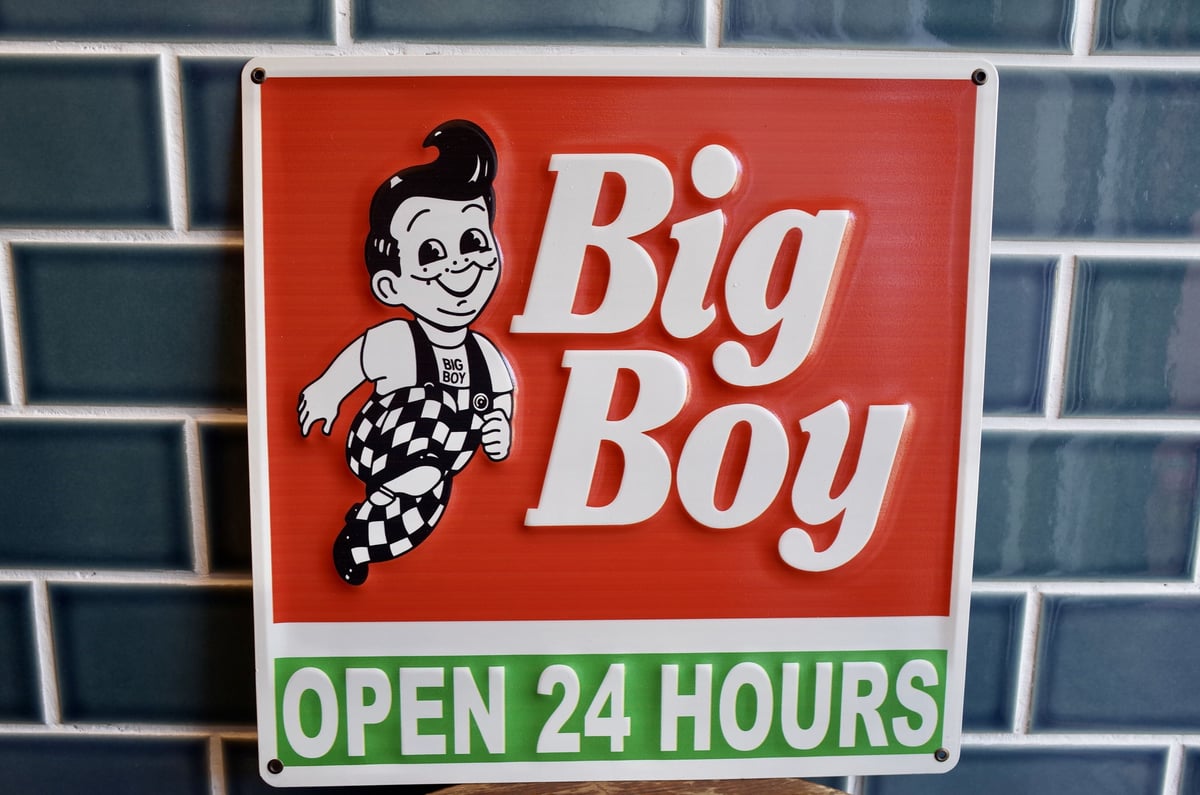 Big Boy ビッグボーイ ２４H OPEN 看板 メタルサイン アメリカ