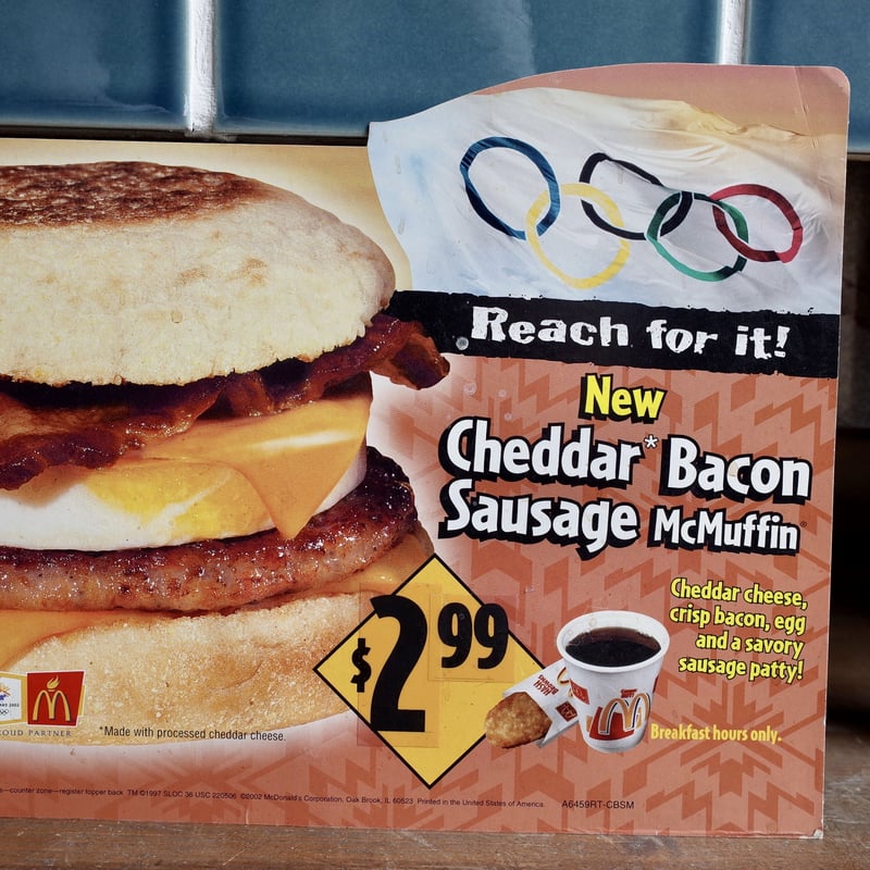 Vintage 1997 Mcdonald's マクドナルド ペーパーサイン 両面メニュー