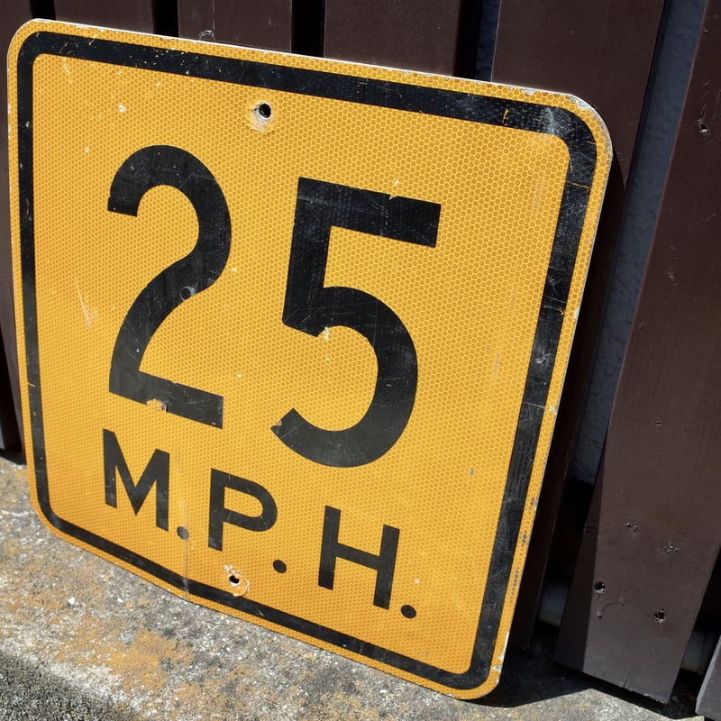 ビンテージ MPH 25 マイル 看板 ロードサイン トラフィックサイン