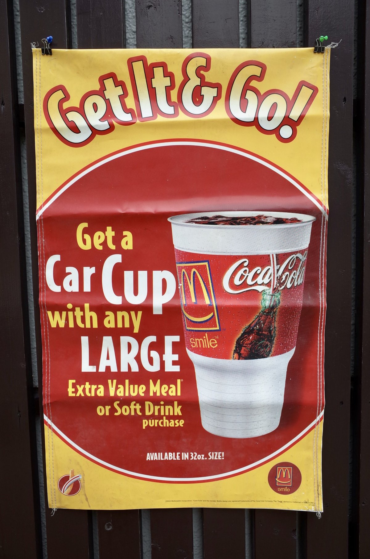 マクドナルド バナー Vintage Mcdonald's マクドナルド ショップバナー Get It Go |