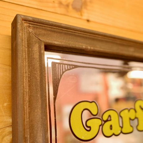 新品 Garfield ガーフィールド ウッド パブミラー PUB  MIRROR  アメリカン カフェ バー ガレージ インテリア 木製