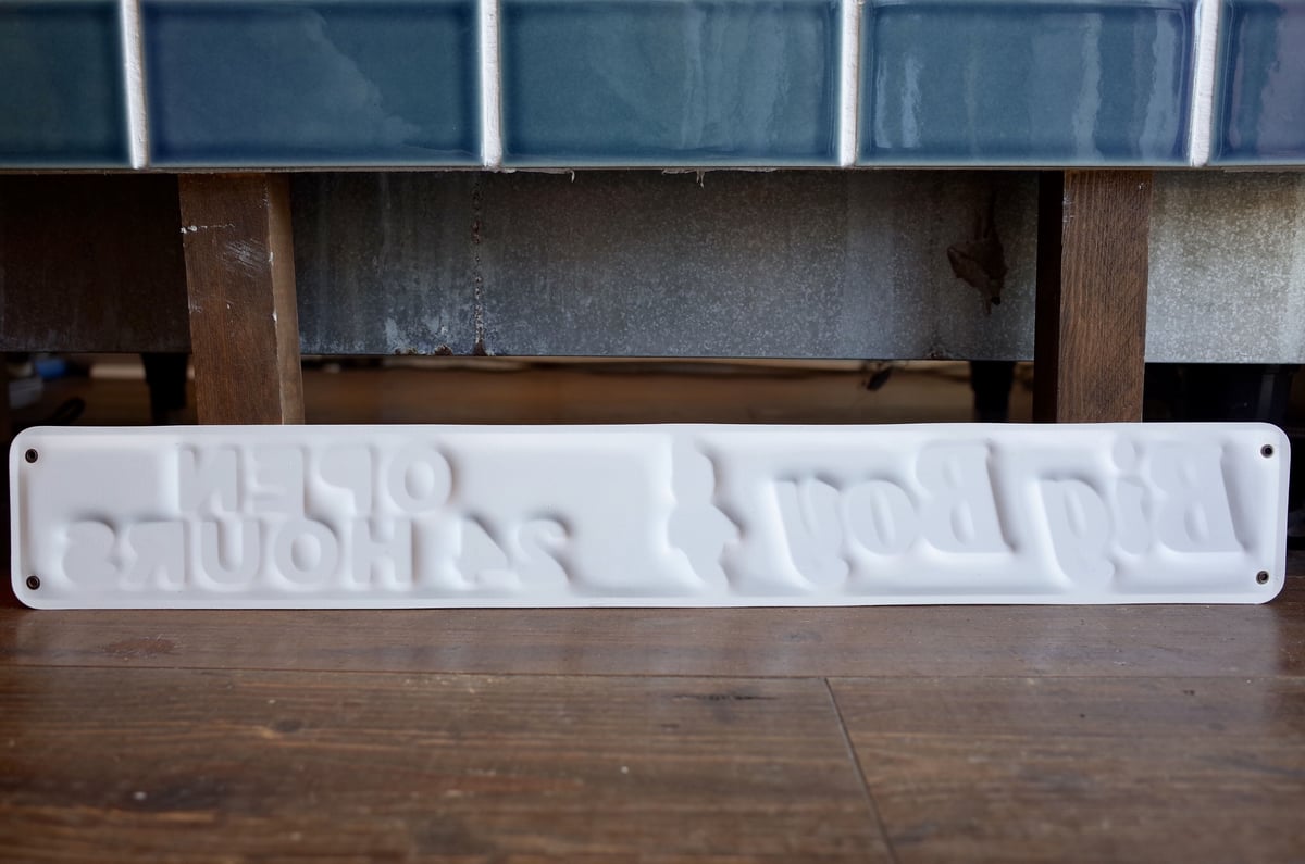 Big Boy ビッグボーイ 24H OPEN 横長タイプ 看板 メタルサイン