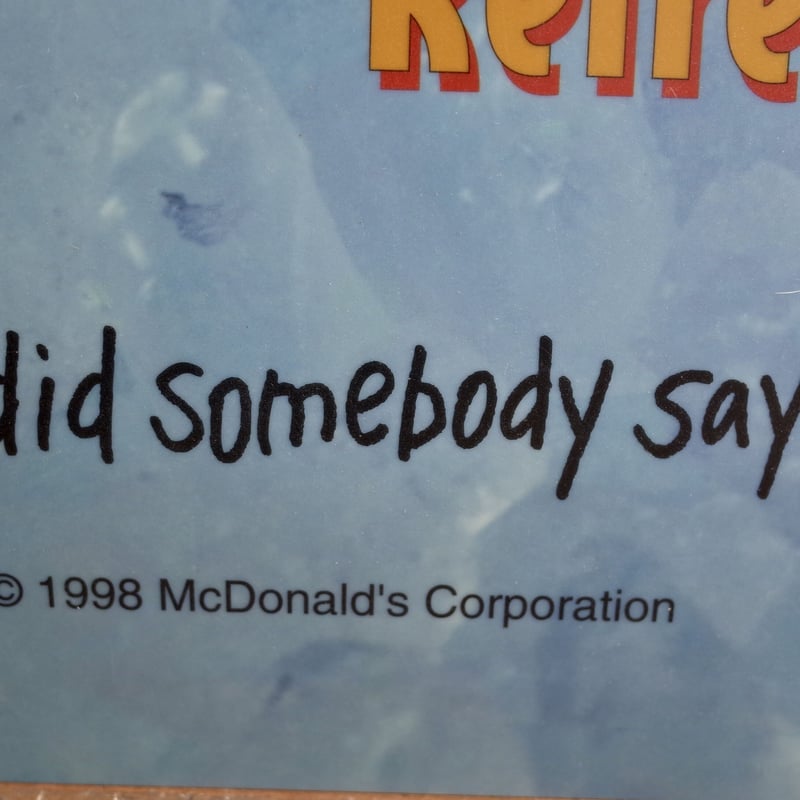 Vintage 1998 Mcdonald's マクドナルド メニューサイン 広告 Spri