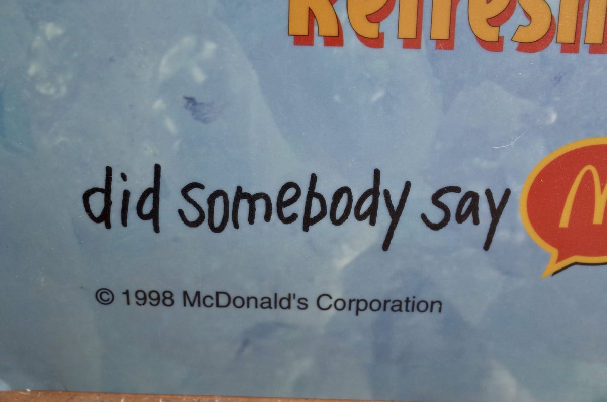 Vintage 1998 Mcdonald's マクドナルド メニューサイン 広告 Spri
