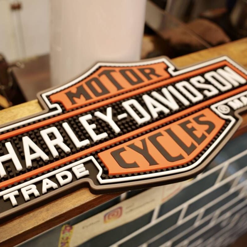 新品 HARLEY DAVIDSON ハーレー ロゴ BAR MAT バーマット 店舗 ラバー