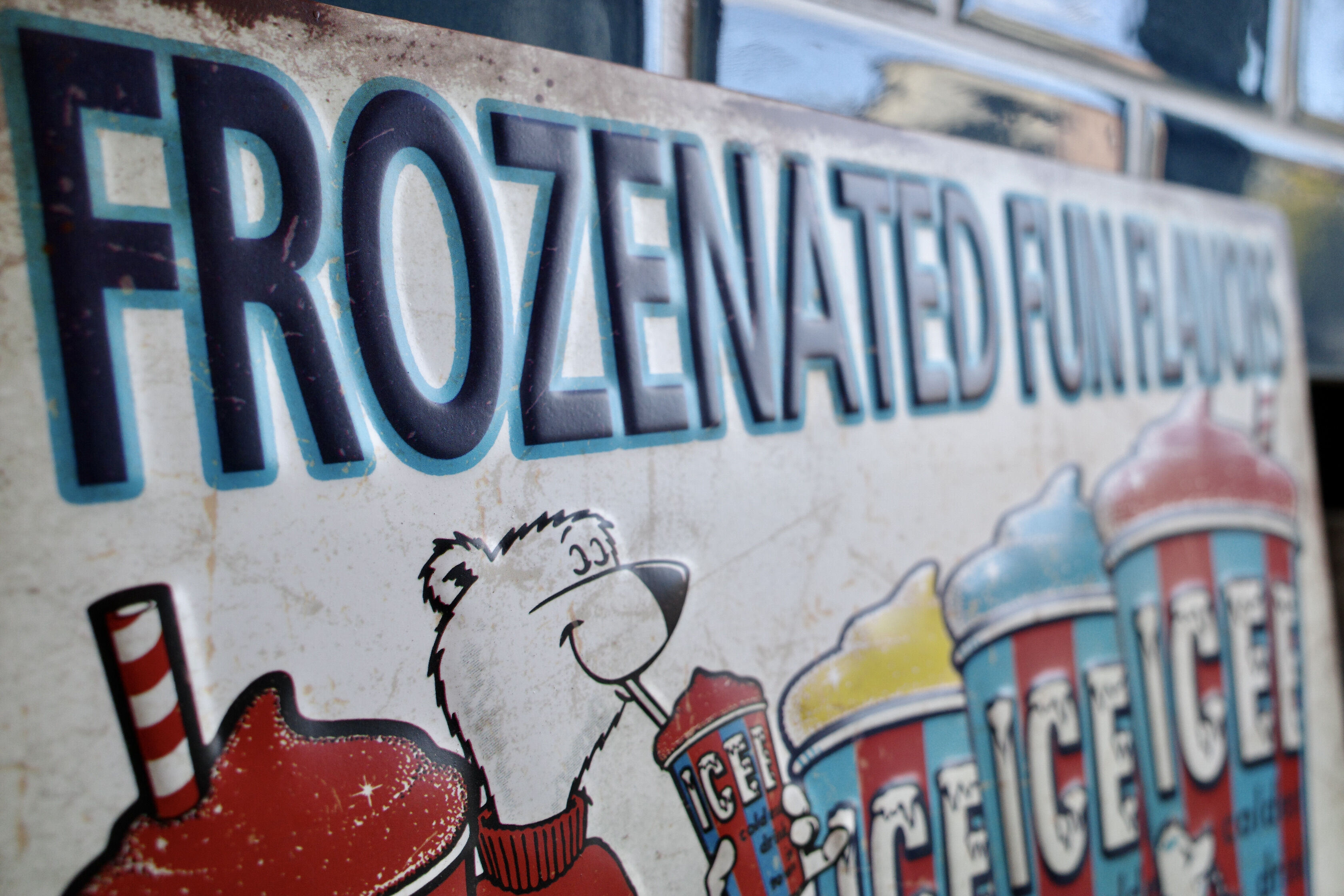 ◇ アイシーベア icee bear Sign 3枚セット 新品 ICEE アイシー ベア BEAR 看板 エンボスサイン メタルサイン