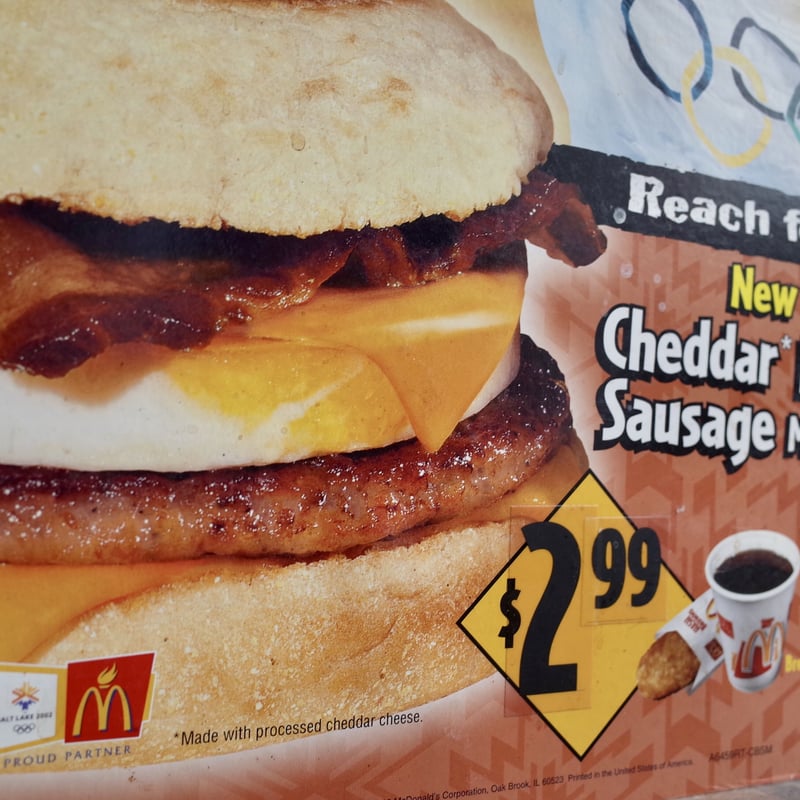 Vintage 1997 Mcdonald's マクドナルド ペーパーサイン 両面メニュー