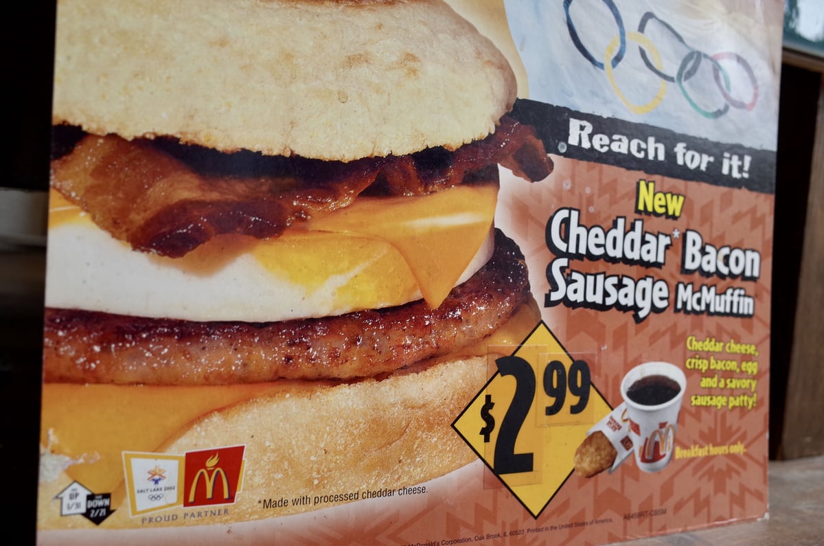 Vintage 1997 Mcdonald's マクドナルド ペーパーサイン 両面メニュー