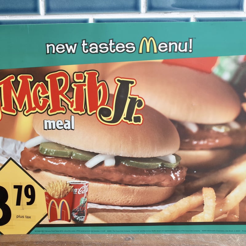 レア　1982年　マクドナルド　メニュー　ポスター　看板　ディスプレイ　アメトイ レア 1982年 マクドナルド メニュー ポスター 看板 ディスプレイ