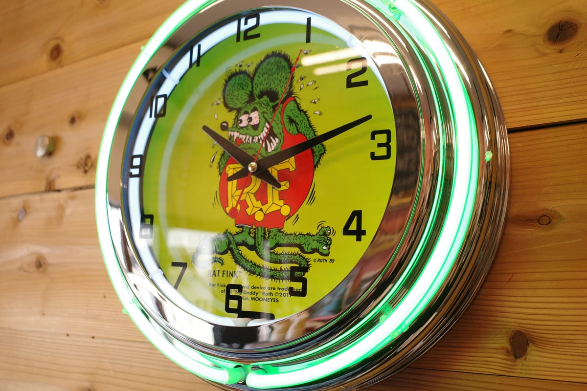 新品 RAT FINK ラットフィンク ネオンクロック 時計 壁掛け