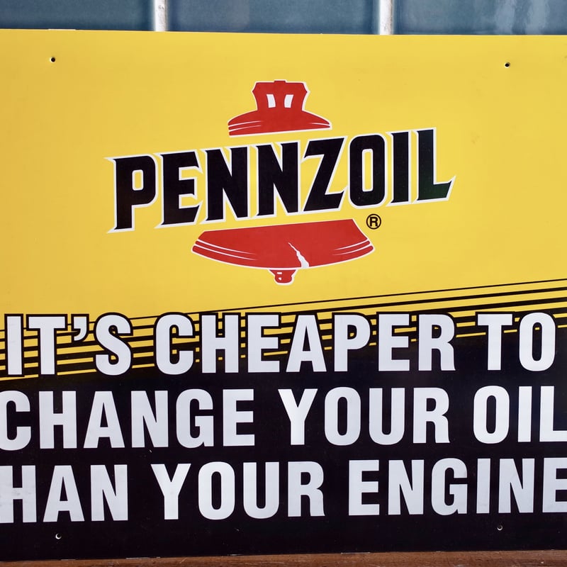 デッドストック PENNZOIL ペンズオイル 看板 プラスチック アメリカ製