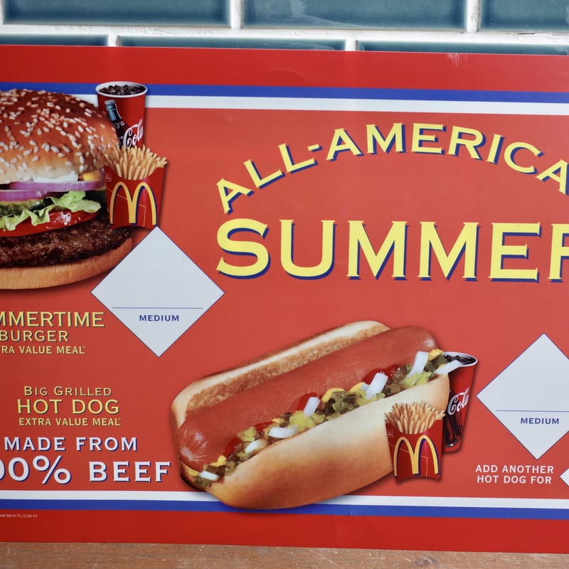 Vintage 2002 Mcdonald's マクドナルド メニューサイン SUMMER