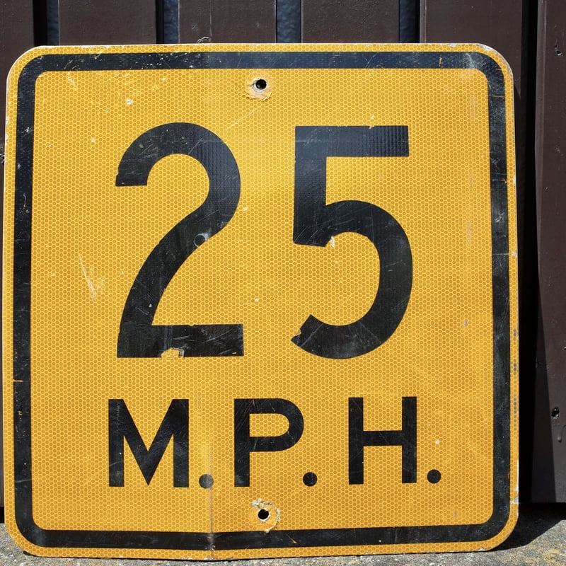 ビンテージ MILE 186マイルトラフィックサイン 看板ロードサイン　USA製 ビンテージ MPH 25 マイル 看板 ロードサイン トラフィックサイン